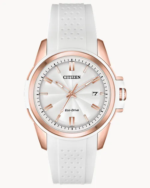 AR - Ladies Eco-Drive FE6136-01A White Silicon Strap Watch | CITIZEN AR - Ladies Eco-Drive FE6136-01A White Silicon Strap Watch | CITIZEN